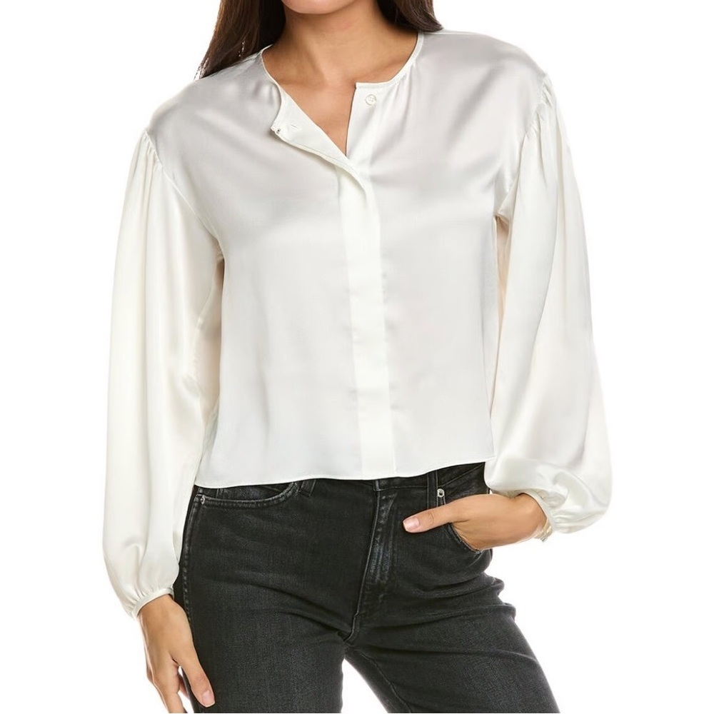 NWT Frame Denim Ivory‎ Satin Blouse